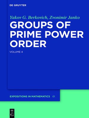 cover image of Groups of Prime Power Order. Volume 4